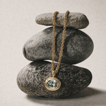Statement Solid Gold Ocean Green Beryl Necklace - Margo - Dainty London