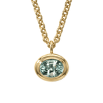 Statement Solid Gold Ocean Green Beryl Necklace - Margo - Dainty London