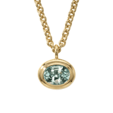 Statement Solid Gold Ocean Green Beryl Necklace - Margo - Dainty London