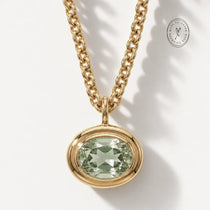 Statement Solid Gold Ocean Green Beryl Necklace - Margo - Dainty London