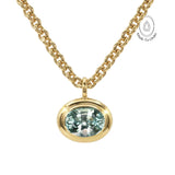 Statement Solid Gold Ocean Green Beryl Necklace - Margo - Dainty London