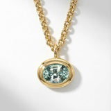 Statement Solid Gold Ocean Green Beryl Necklace - Margo - Dainty London