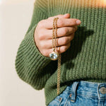 Statement Solid Gold Ocean Green Beryl Necklace - Margo - Dainty London