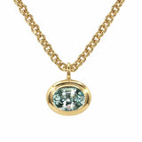 Statement Solid Gold Ocean Green Beryl Necklace - Margo - Dainty London