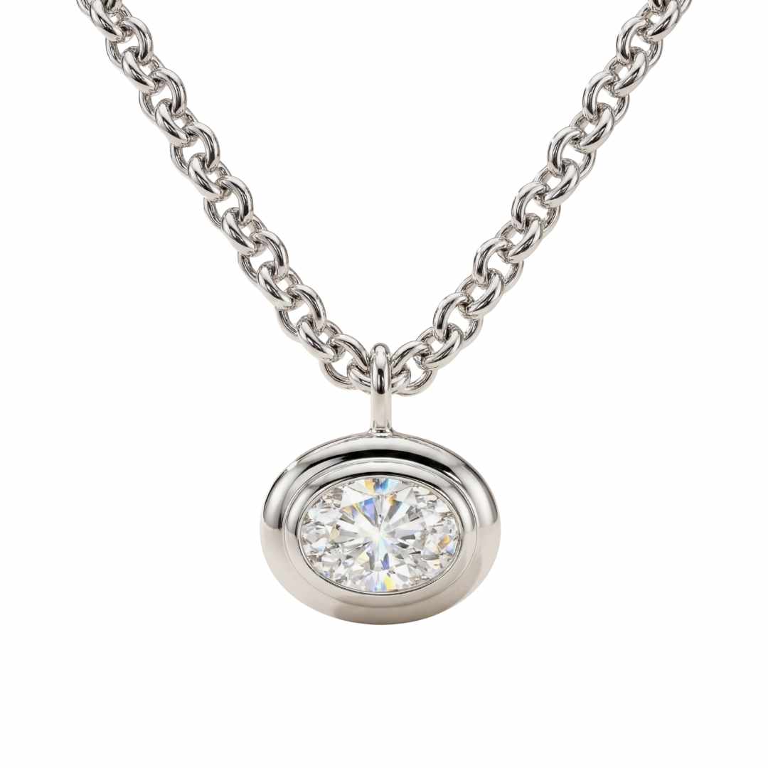 Statement Solid White Gold Diamond Necklace - Thalassa - Dainty London