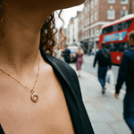 Sunburst necklace with a warm sunset-orange citrine and barnacle-textured bezel detail. Dainty ocean-inspired jewellery with coastal charm. Birthday Gifts