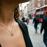 Sunburst necklace with a warm sunset-orange citrine and barnacle-textured bezel detail. Dainty ocean-inspired jewellery with coastal charm. Birthday Gifts