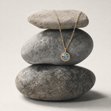 Sunburst Necklace - Sky Blue Topaz in Gold or Silver - Dainty London