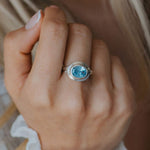 The Avery Ring - Blue Topaz Gemstone - Ring with stone for women - Dainty London