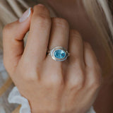 The Avery Ring - Blue Topaz Gemstone - Ring with stone for women - Dainty London