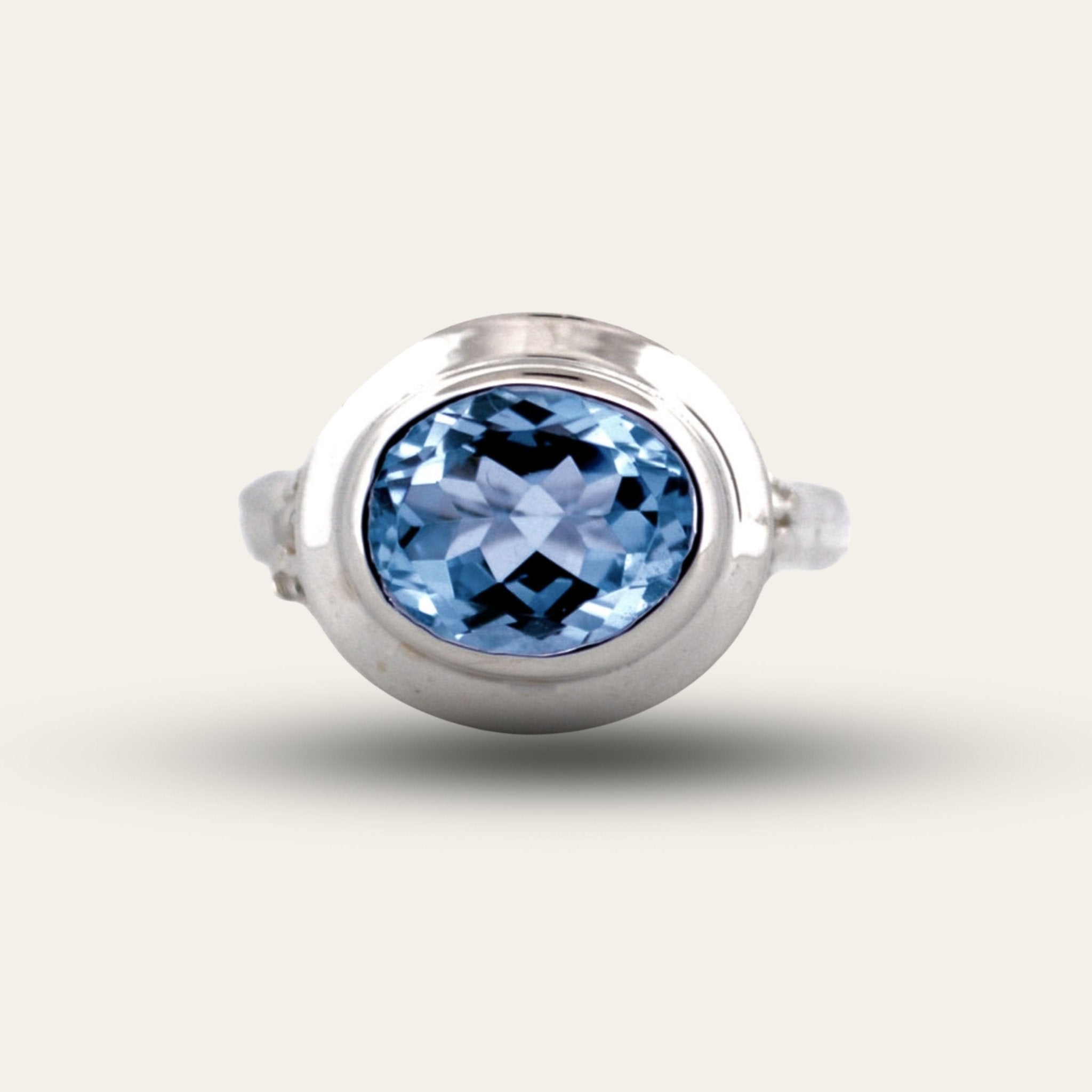 The Avery Ring - Blue Topaz Gemstone - Ring with stone for women - Dainty London
