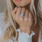 The Avery Ring - Blue Topaz Gemstone - Ring with stone for women - Dainty London