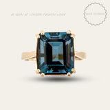 The Cleodora Ring - London Blue Topaz Gemstone - As seen at London Fashion Week - Dainty London