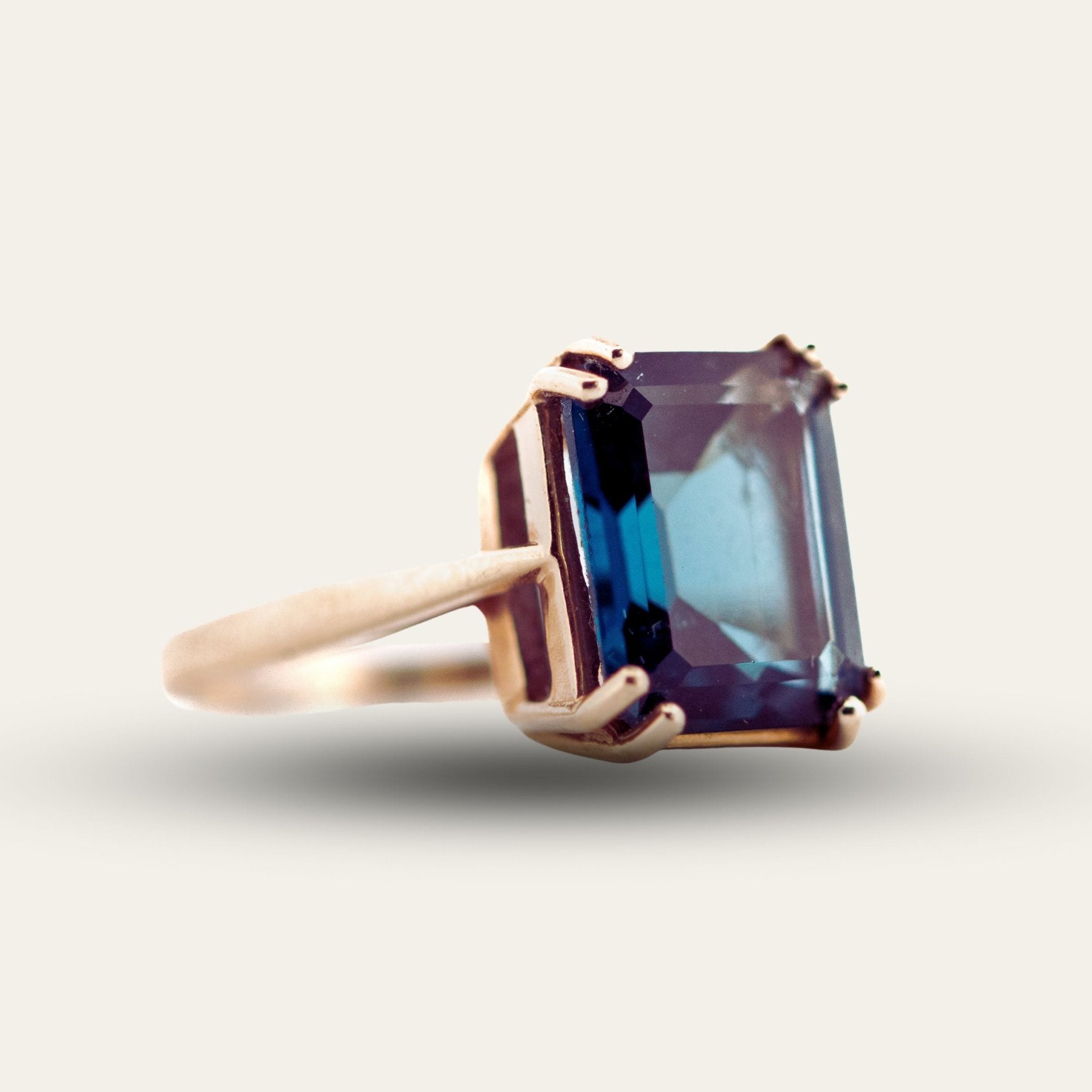 The Cleodora Ring - London Blue Topaz Gemstone - As seen at London Fashion Week - Dainty London