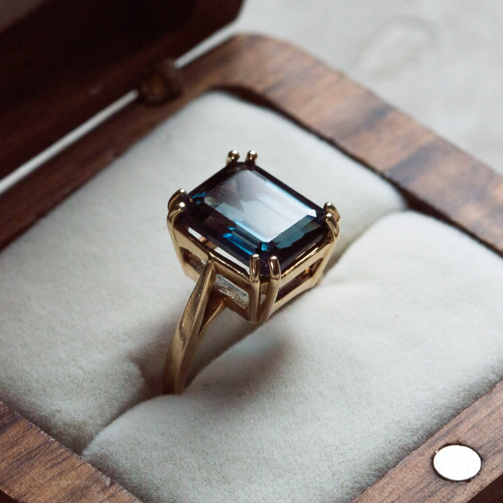 The Cleodora Ring - London Blue Topaz Gemstone - As seen at London Fashion Week - Dainty London