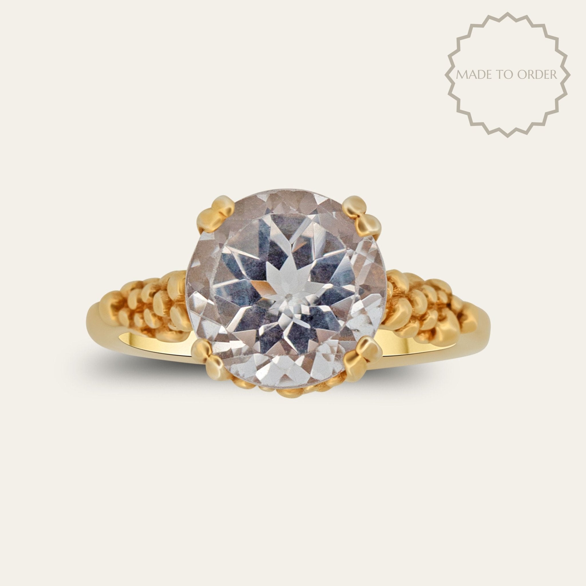 The Gold Devas Ring - Lab diamond engagement rings - Dainty London