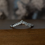 The Elizabeth Ring - V Shaped Diamond Wedding Eternity Bands - Dainty London