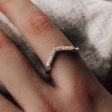 The Elizabeth Ring - V Shaped Diamond Wedding Eternity Bands - Dainty London