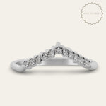 The Elizabeth Ring - V Shaped Diamond Wedding Eternity Bands - Dainty London