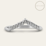 The Elizabeth Ring - V Shaped Diamond Wedding Eternity Bands - Dainty London