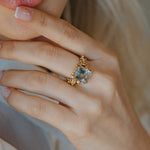 The Giselle Ring - As seen in British Vogue - Green Quartz Cocktail Rings - Dainty London