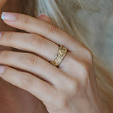 The Gold Hemera Ring - Celestial Inspired Ladies Rings - Dainty London