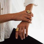 The Gold Hemera Saddle Ring - Statement Everyday Gold Rings for ladies - Dainty London