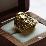 The Gold Hemera Saddle Ring - Statement Everyday Gold Rings for ladies - Dainty London