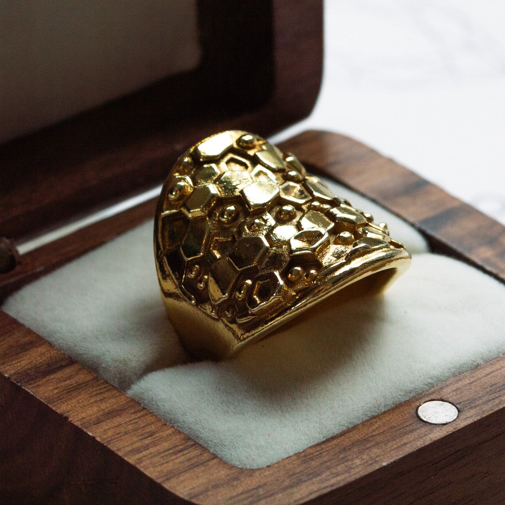 The Gold Hemera Saddle Ring - Statement Everyday Gold Rings for ladies - Dainty London