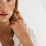 The Gold Hemera Saddle Ring - Statement Everyday Gold Rings for ladies - Dainty London