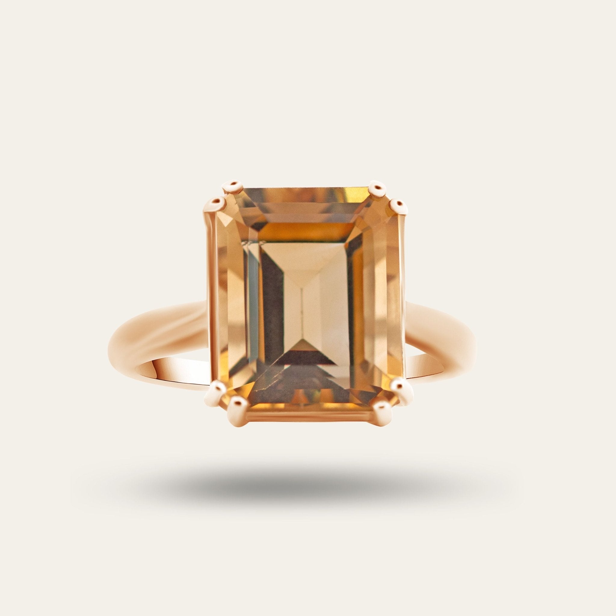 The Gold Isla Ring - Sunshine Citrine - Vintage Modern Gemstone Rings - Dainty London