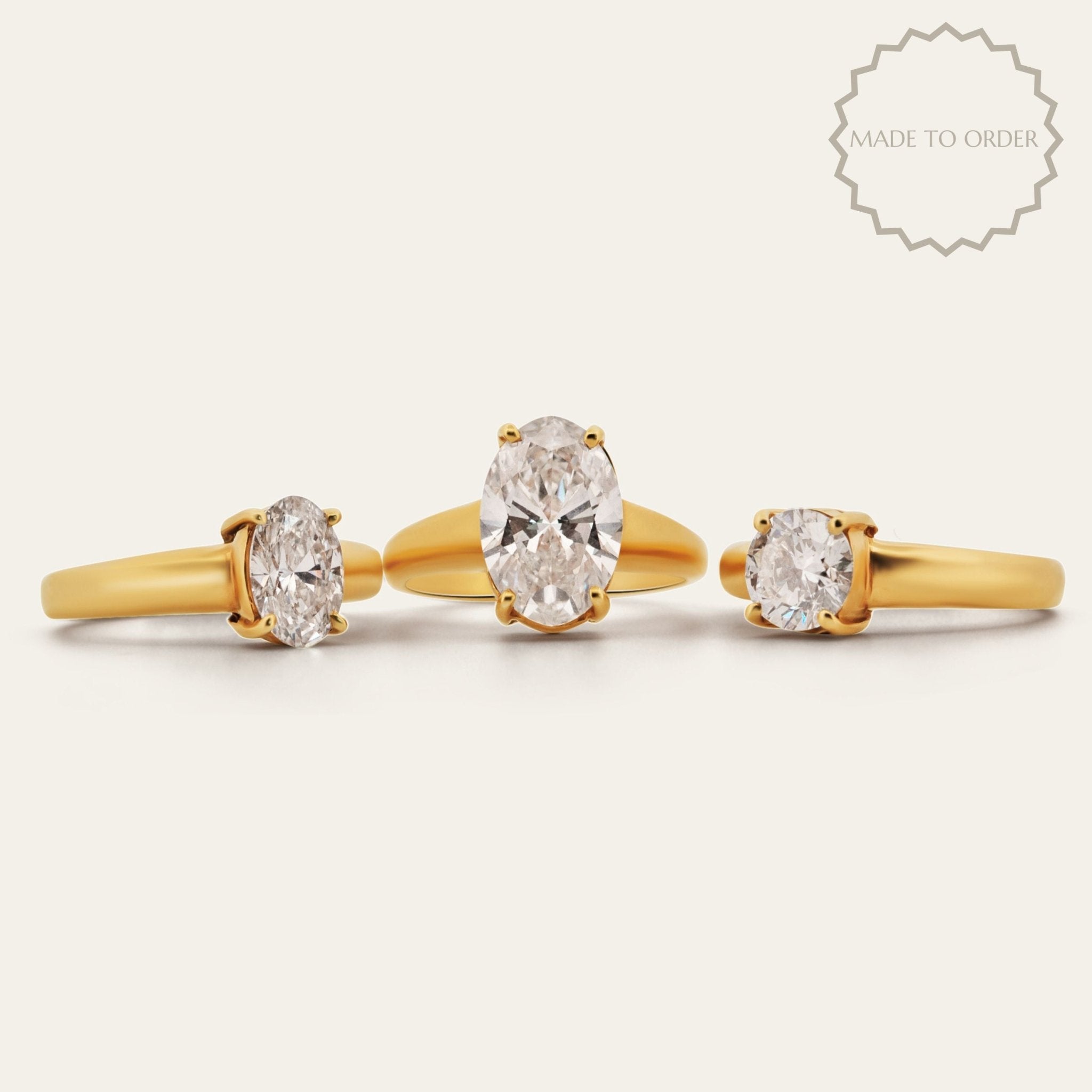 The Gold Isolde Ring - Lab-grown Diamond Rings UK - Engagement - Milestone Birthday Gift - Dainty London