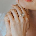 The Gold Luna Ring - Beautiful Ocean Green Quartz Rings - Vintage Contemporary Everyday Gemstone Rings - Dainty London