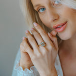 The Gold Luna Ring - Beautiful Ocean Green Quartz Rings - Vintage Contemporary Everyday Gemstone Rings - Dainty London