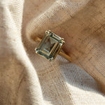 The Gold Luna Ring - Beautiful Ocean Green Quartz Rings - Vintage Contemporary Everyday Gemstone Rings - Dainty London