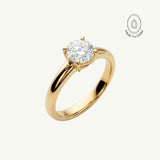Gold Solitaire Diamond Ring - The Mina Ring - Dainty London Dainty diamond ring in 9ct white gold or platinum. Ideal worn alone or stacked – perfect for subtle jewellery stacking with a natural, ocean-inspired touch.