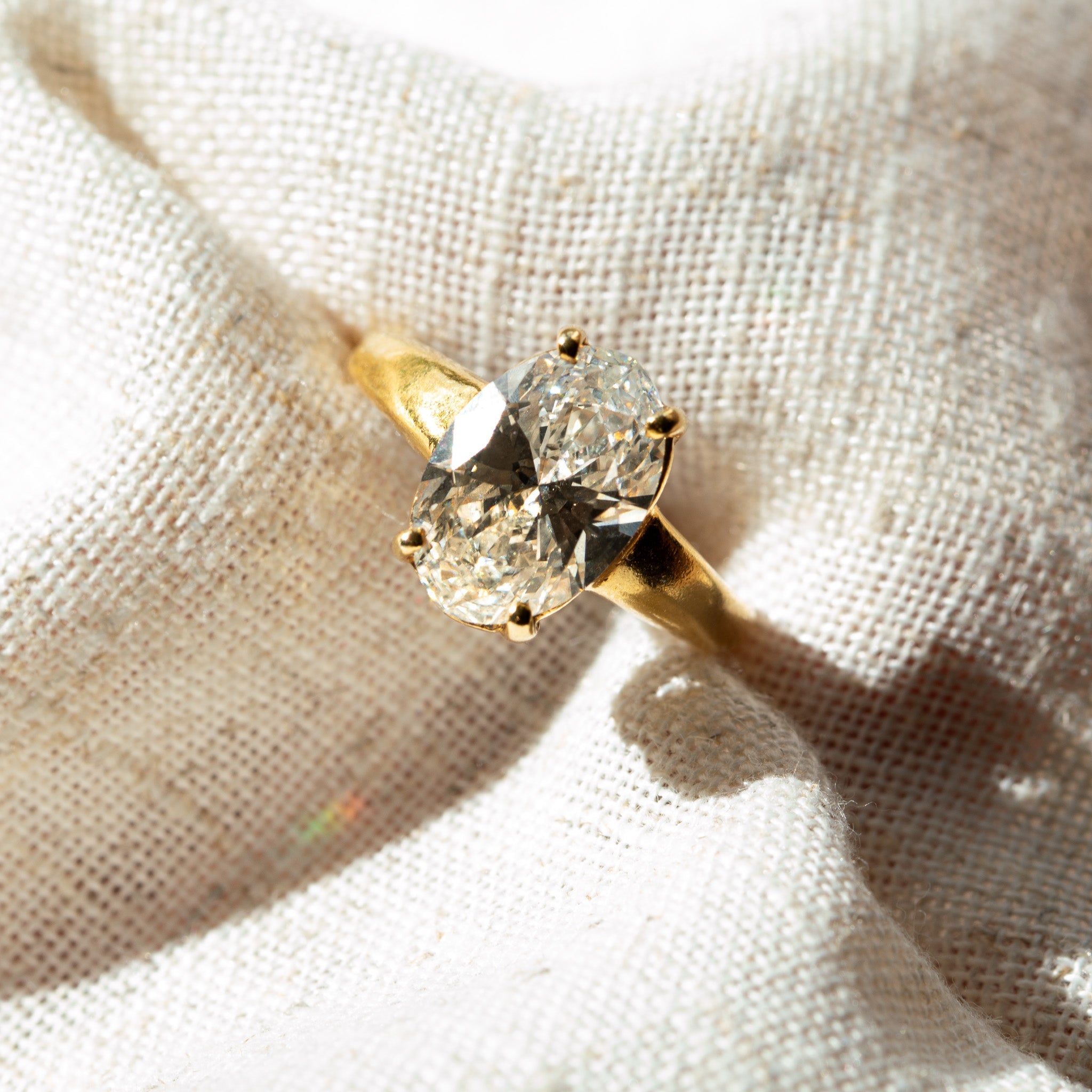 The Gold Nadira Ring - Affordable Statement 18ct Gold Lab Diamond Rings - Dainty London