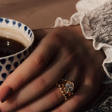The Gold Nadira Ring - Affordable Statement 18ct Gold Lab Diamond Rings - Dainty London
