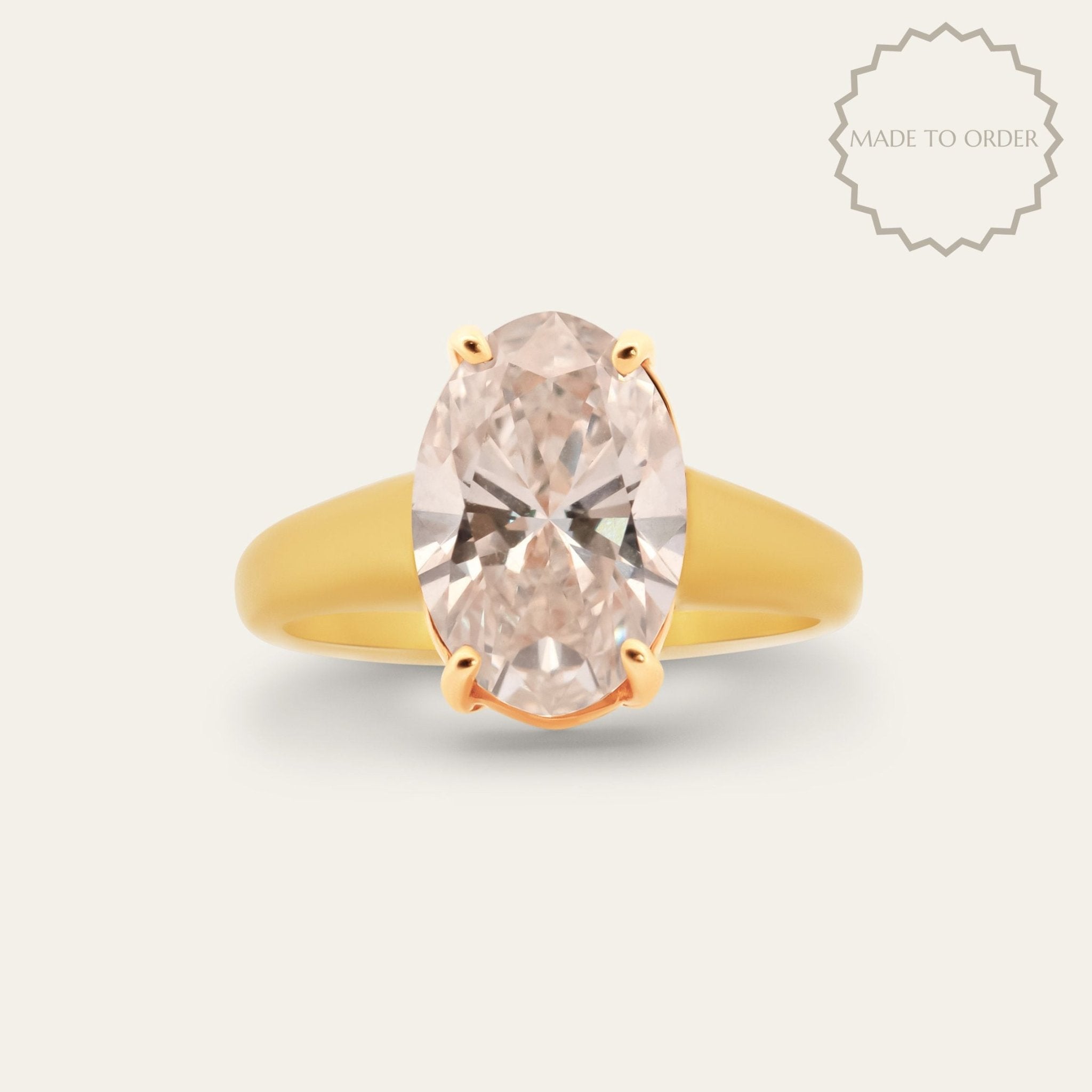 The Gold Nadira Ring - Affordable Statement 18ct Gold Lab Diamond Rings - Dainty London
