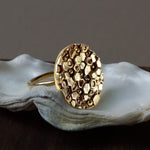 The Gold Round Hemera Ring - Goddess Inspired - Contemporary demi-fine jewellery - Dainty London