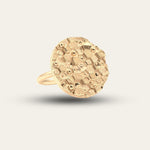 The Gold Round Hemera Ring - Goddess Inspired - Contemporary demi-fine jewellery - Dainty London