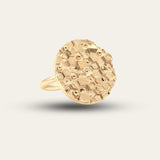 The Gold Round Hemera Ring - Goddess Inspired - Contemporary demi-fine jewellery - Dainty London