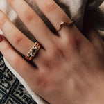 The Gold Roxana Ring with Diamonds and Blue Topaz - Everyday Solid Gold Rings - Dainty London
