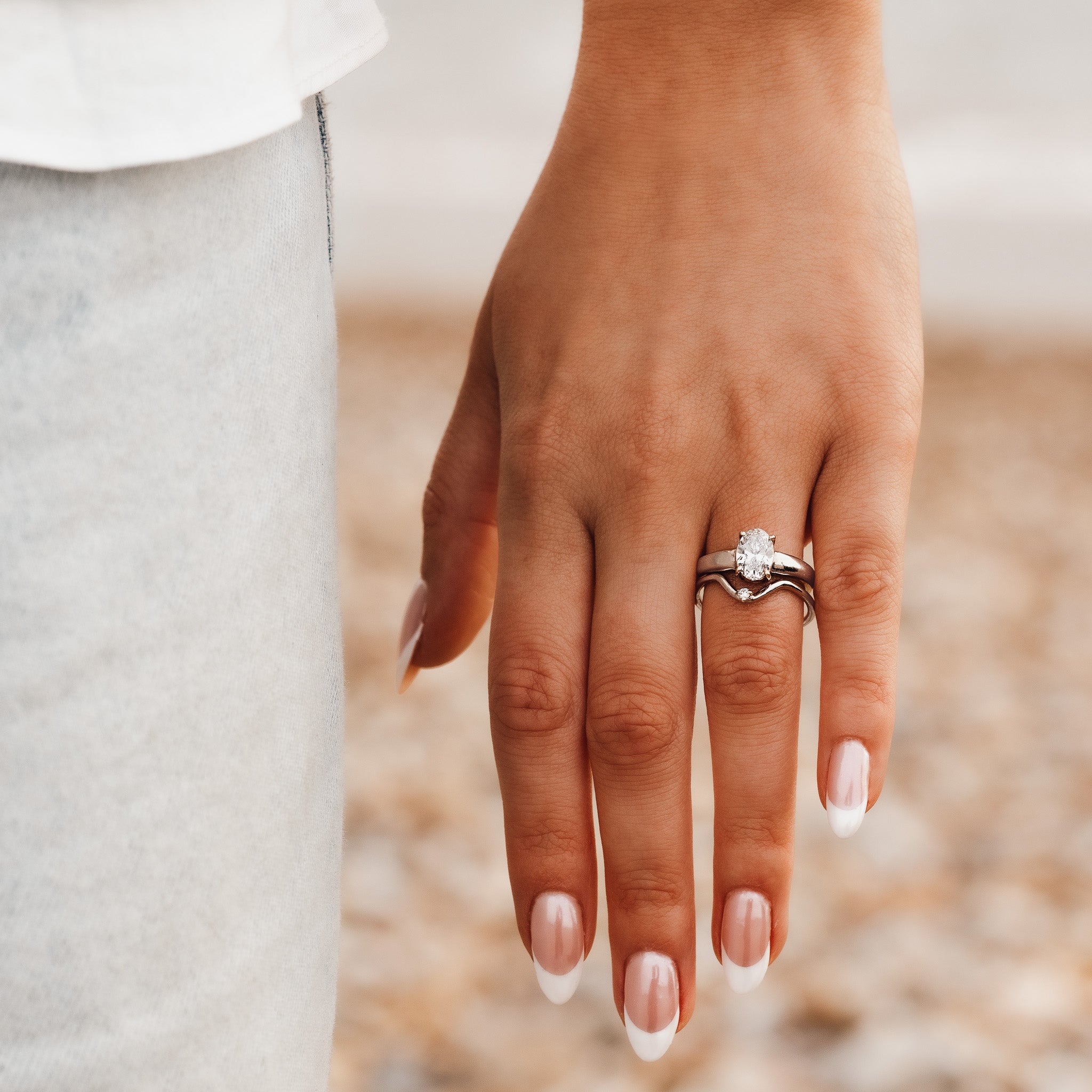 The Isolde Ring - Affordable Classic White Gold lab-grown Rings - Dainty London