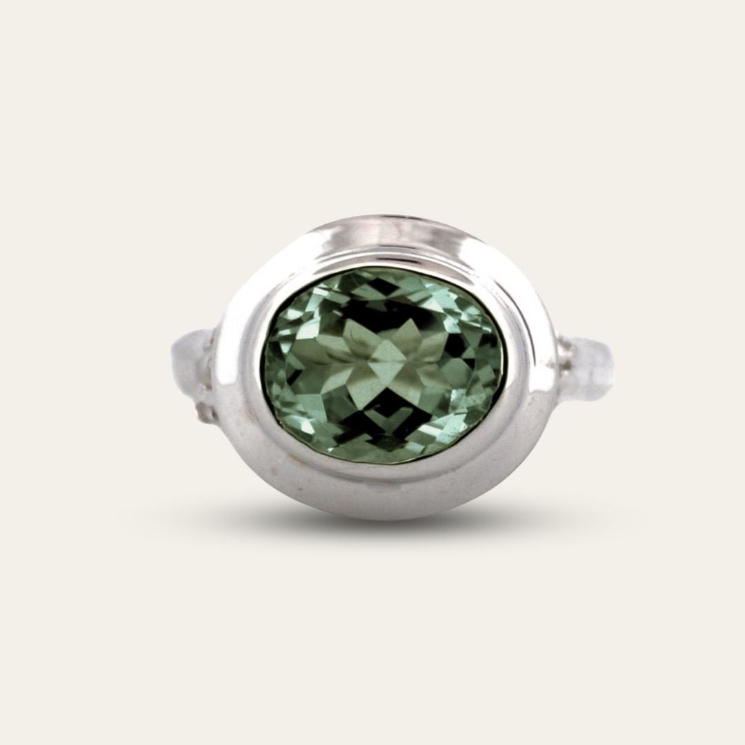 The Margo Ring - Modern Green Quartz Gemstone Rings - Dainty London