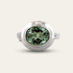 The Margo Ring - Modern Green Quartz Gemstone Rings - Dainty London