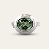 The Margo Ring - Modern Green Quartz Gemstone Rings - Dainty London