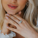 The Margo Ring - Modern Green Quartz Gemstone Rings - Dainty London