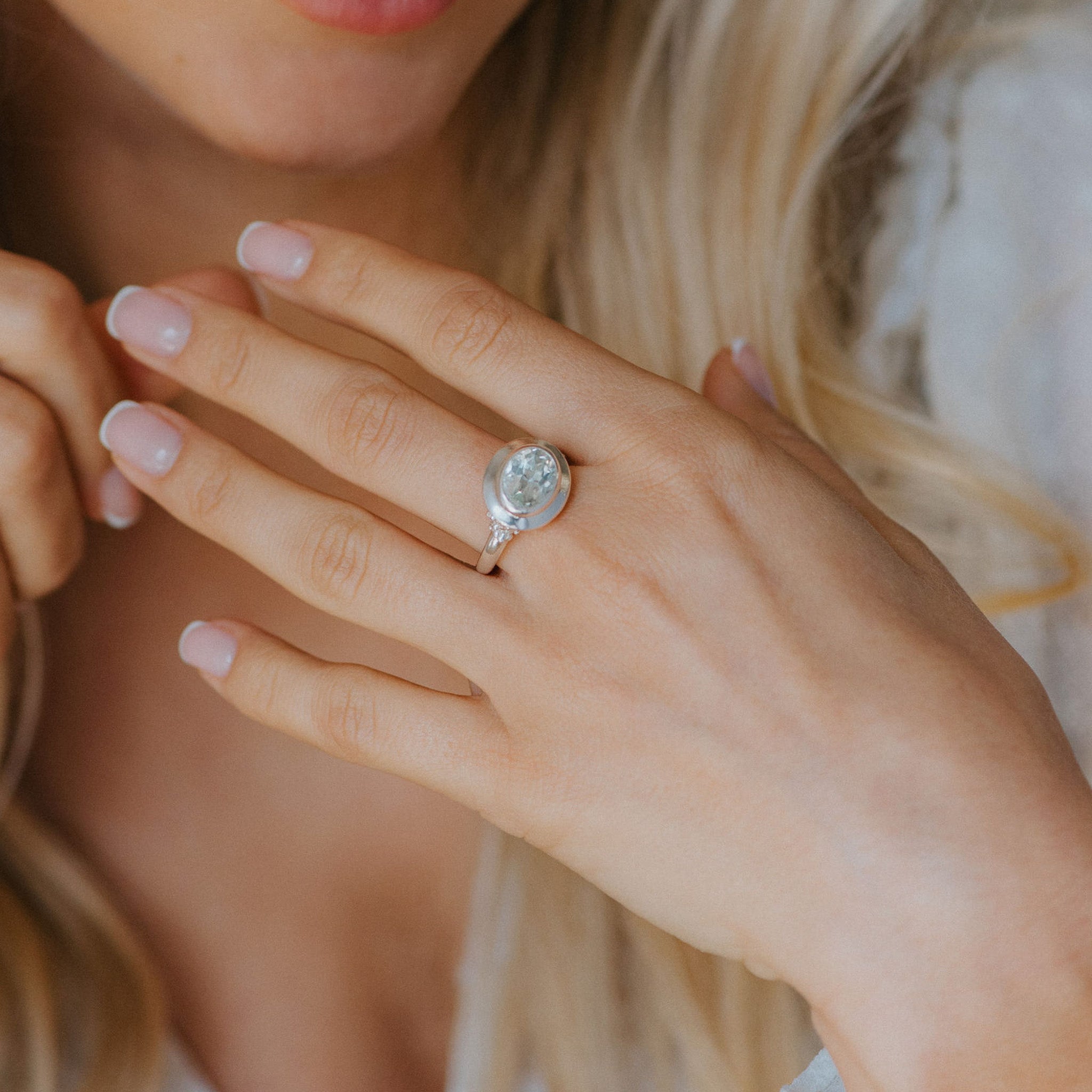 The Margo Ring - Modern Green Quartz Gemstone Rings - Dainty London