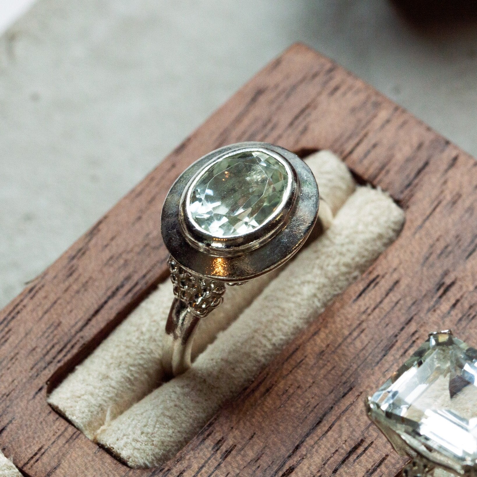 The Margo Ring - Modern Green Quartz Gemstone Rings - Dainty London